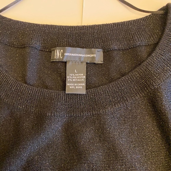INC- ( international Concepts) Black Top. Large . Long Sleeves. NWT. - Picture 5 of 8